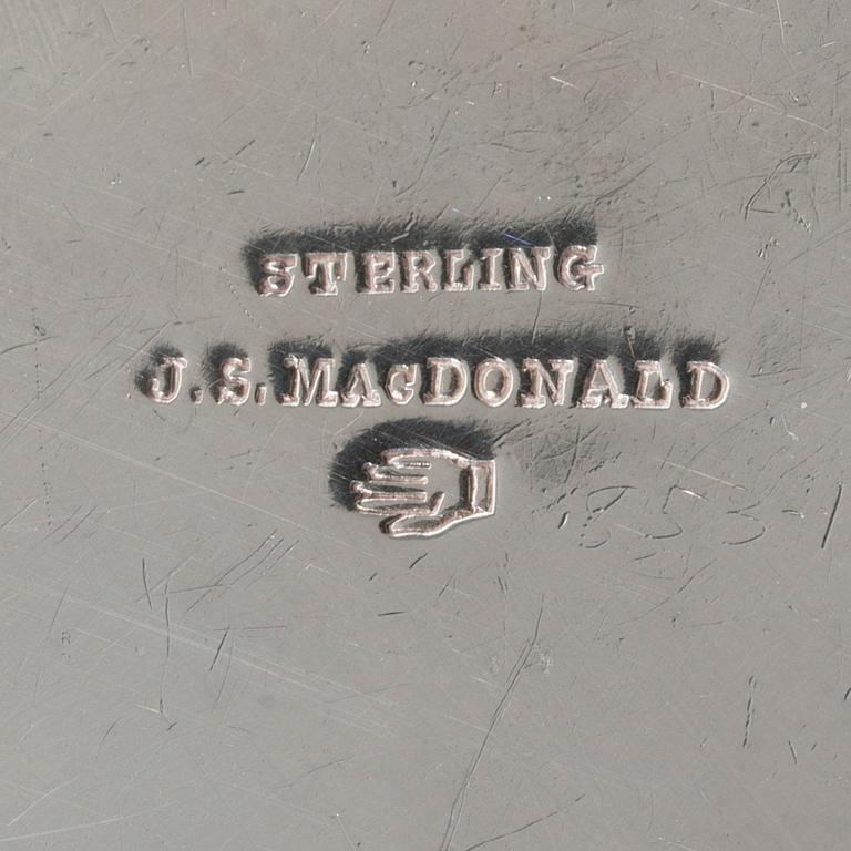 FLASKUNDERLAG, 925 silver. USA tidigt 1900-tal. Vikt 136 g.