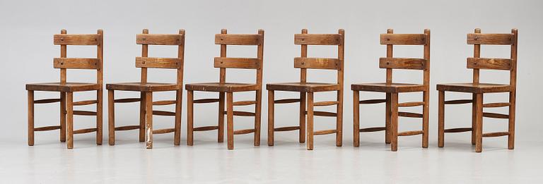 An Axel Einar Hjorth stained pine dining set 'Sandhamn', Nordiska Kompaniet, Sweden 1931-33.