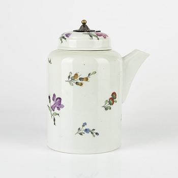 A German Chocolate pot with cover, 19th Century.