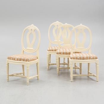 A set of four (2+2) Gustavian chairs, Stockholm, late 18th century.