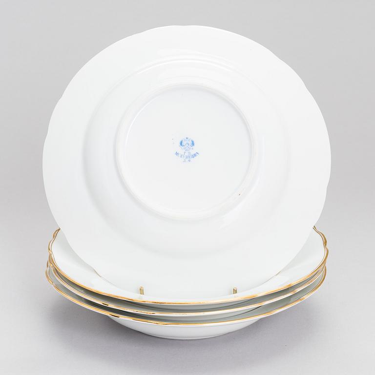 Russian porcelain dishes, totally 7, Kuznetsov and Kornilov, Russia 1861 - 1917.