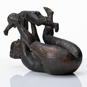 Erik Höglund, a bronze sculpture of a mother and child, Sweden 1956, signed and dated.