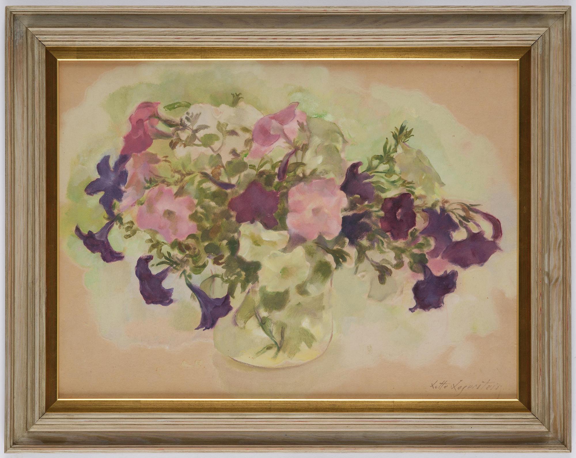 Lotte Laserstein, Petunias in a vase.