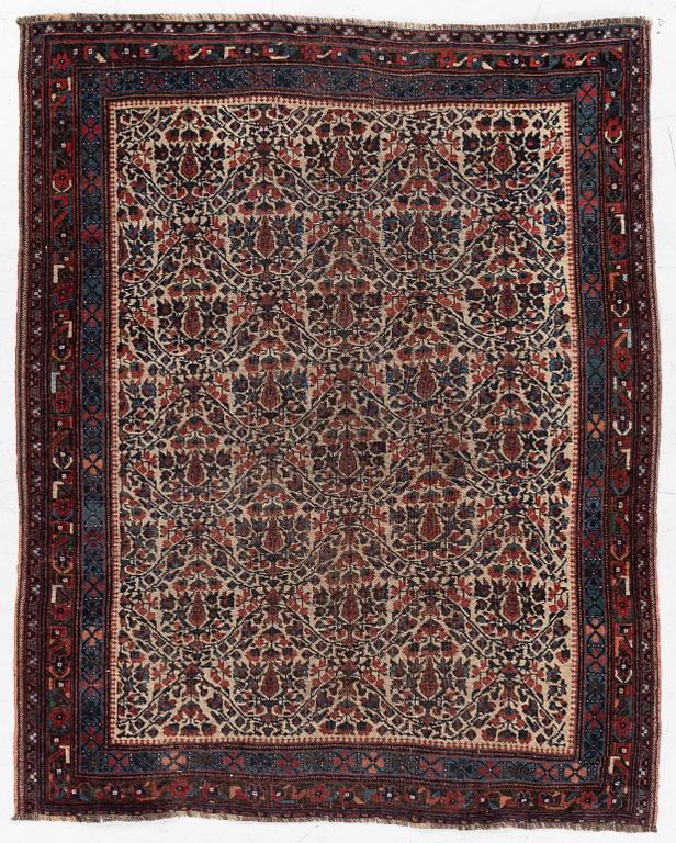 An antique Afshar rug, c. 153 x 124 cm.
