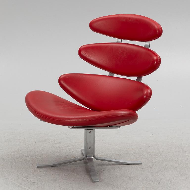 Poul Volther, easy chair with footstool, "Corona EJ 5", Erik Jørgensen, Denmark.