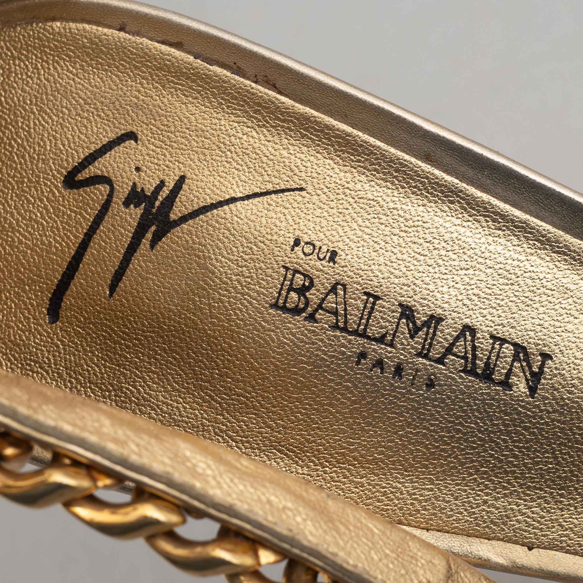 Guiseppe Zanotti for Balmain, a pair of sandals, size 39 1/2.