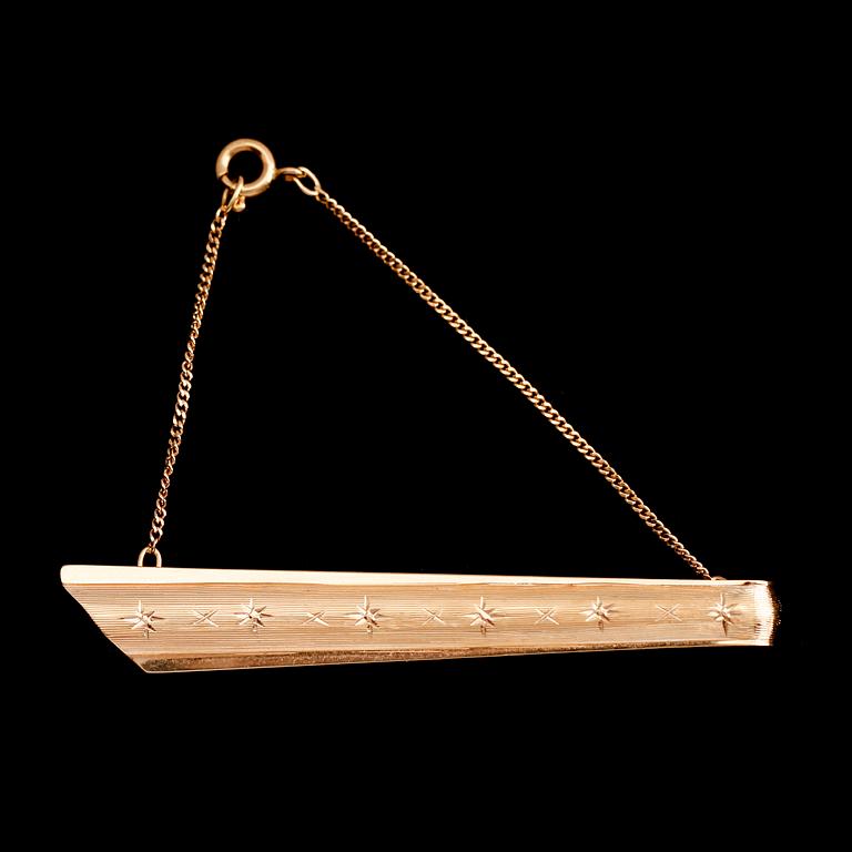 MANSCHETTKNAPPAR, 1 par, SLIPSNÅL, 18 k guld, svenska stämplar. Total vikt ca 15 g.