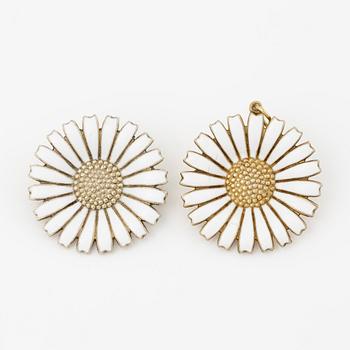 Georg Jensen and A Michelsen "Daisy" a bracelet, a pendant, and a brooch silver gilt and enamel.