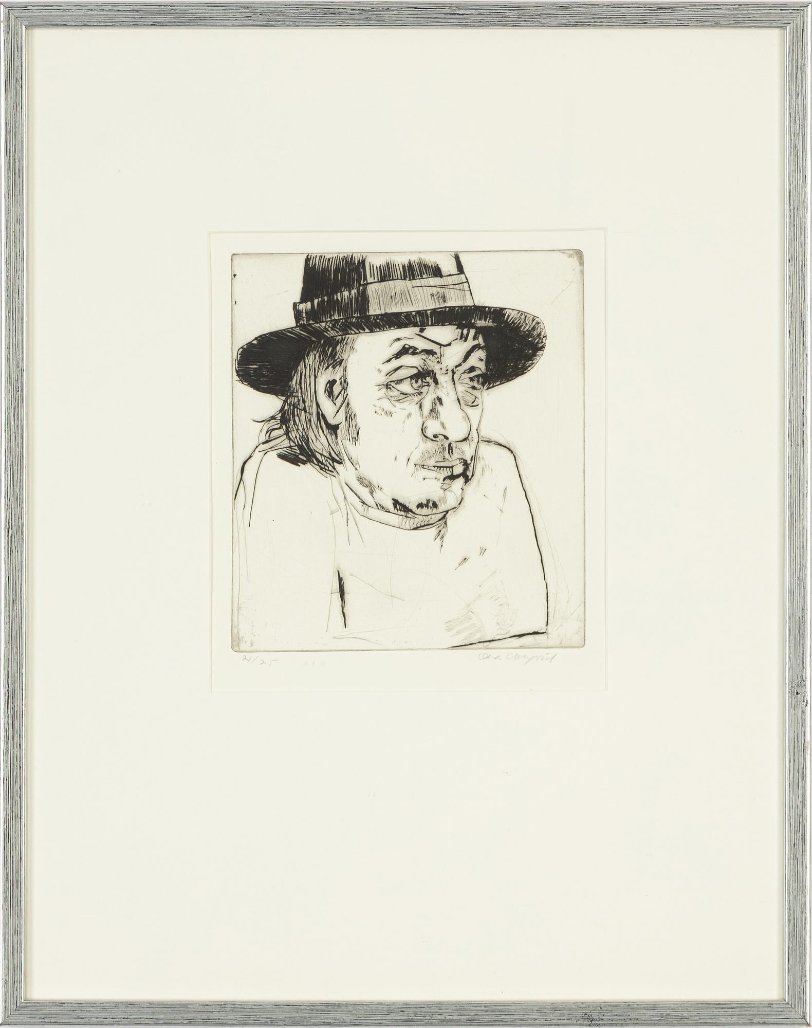 Lena Cronqvist, drypoint, signed 21/25.