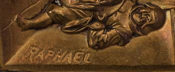 VÄGGRELIEFER, mässing, Frankrike, ett par.