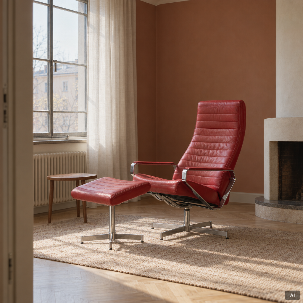 Pair of armchairs with footstool, “Vitesse”, Bolia.