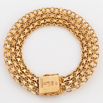 ARMBAND, 18K guld, krysslänk.