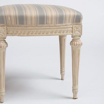 A pair of Gustavian stools by E. Öhrmark (master in Stockholm 1777-1813).