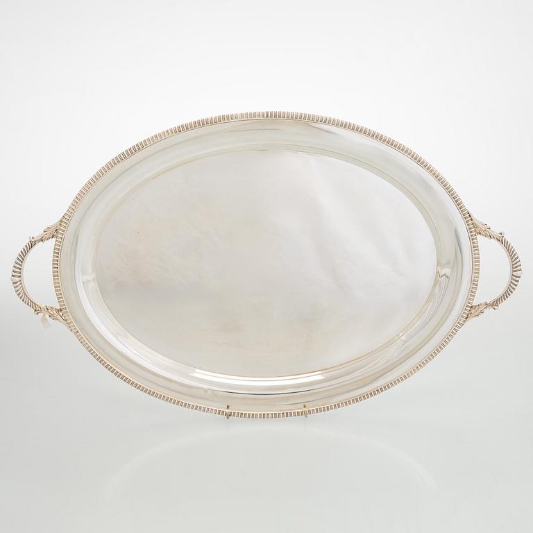 Tarjotin, hopeoitu, Englanti, 1900-luvun toinen puoli.