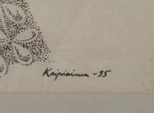 UTSTÄLLNINGSBLAD, Birger Kaipiainen, New York 1955.