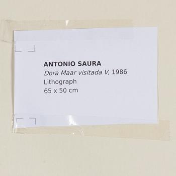 Antonio Saura, litografi. Signerad och numrerad 104/140.