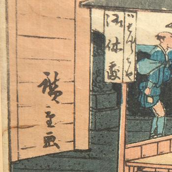 Utagawa Hiroshige I, färgträsnitt, Japan, först publiserat 1845.