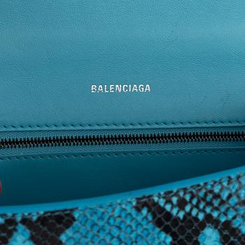 Balenciaga, A snakeskin Embossed Leather 'Hourglass Small' bag.