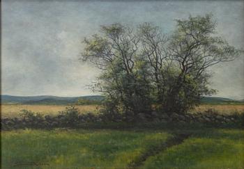 Severin Nilson, Summer landscape with stone wall.