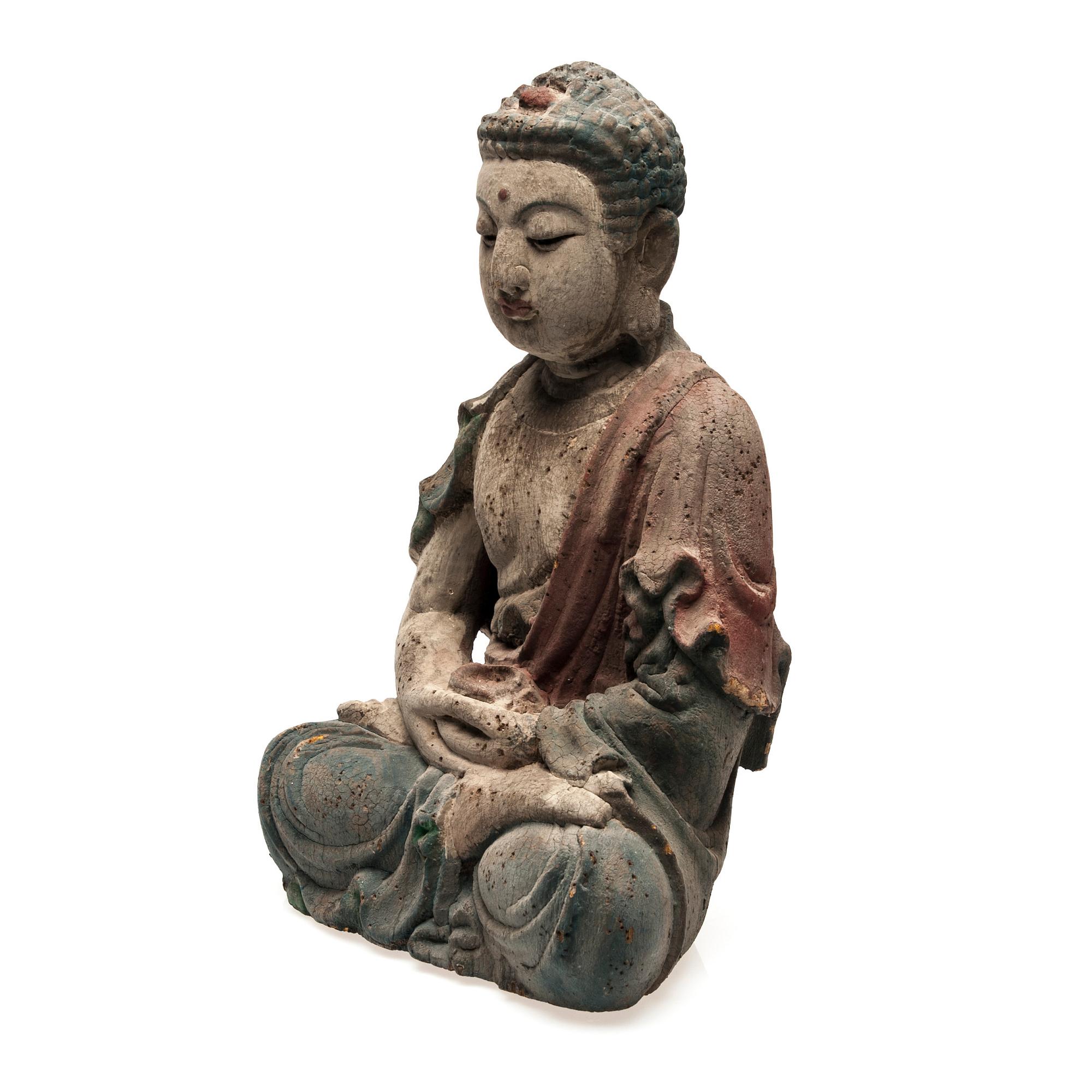 BUDDHA, trä, Kina, 1900-talets början.