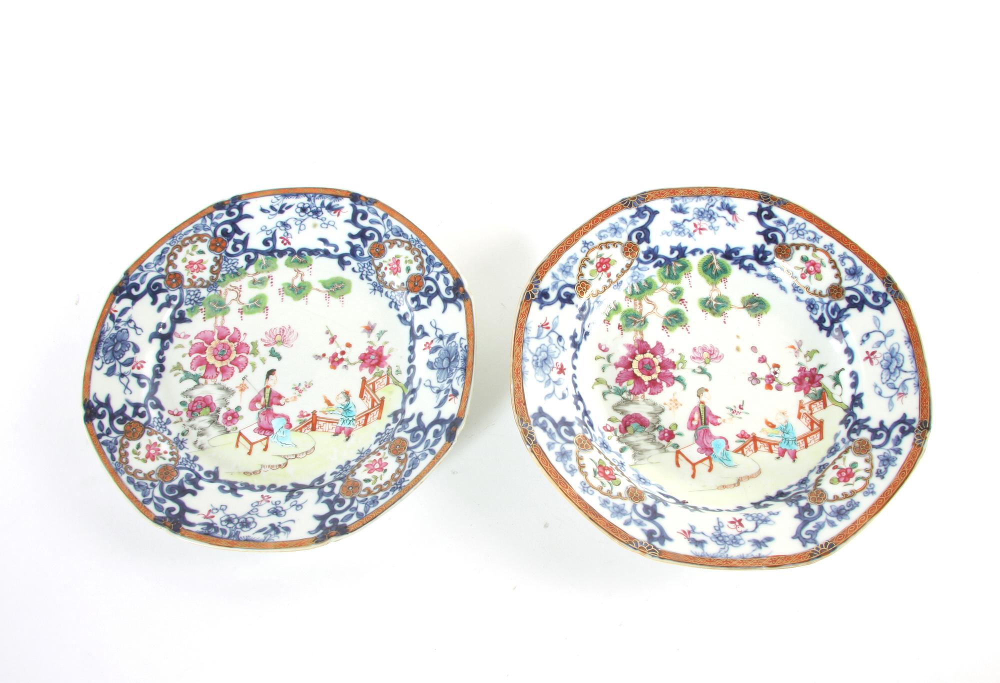 TALLRIKAR, 1+1, porslin, Kina 1700-tal.