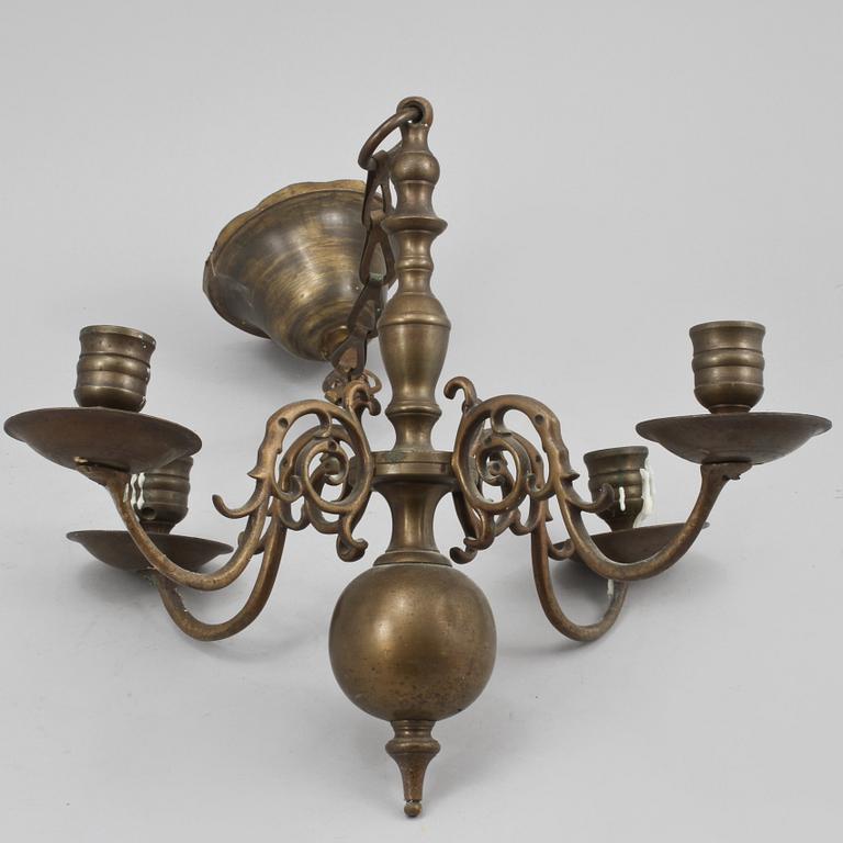 LJUSKRONA, barockstil, 1900-tal, total höjd ca 59 cm.