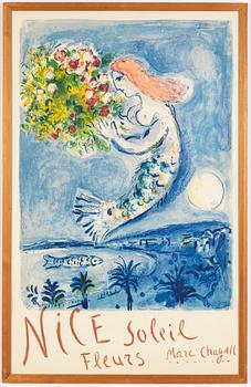 Marc Chagall, färglitografi, 1962, tryckt av Mourlot, Paris, utgiven av Commisariat Géneral au Tourisme, Paris.