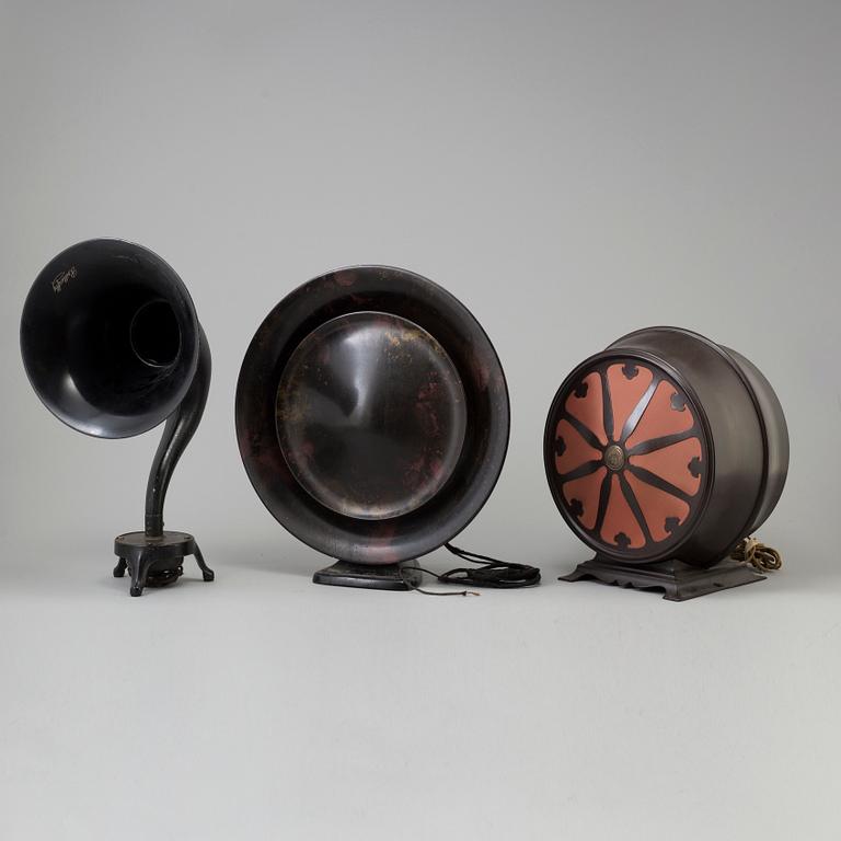 A set of three speakers, first half of the 20th century.