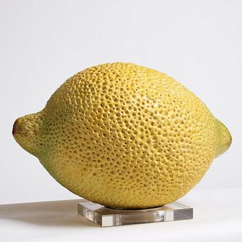 Hans Hedberg, a large faience sculpture of a lemon, Biot, France, early 1990s.