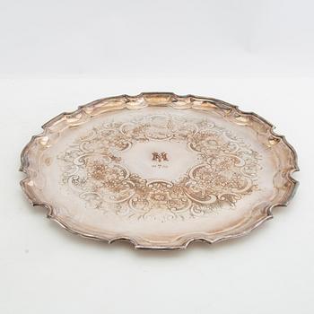 Trays 3 pcs, including England, silver-plated, first half of the 20th century.