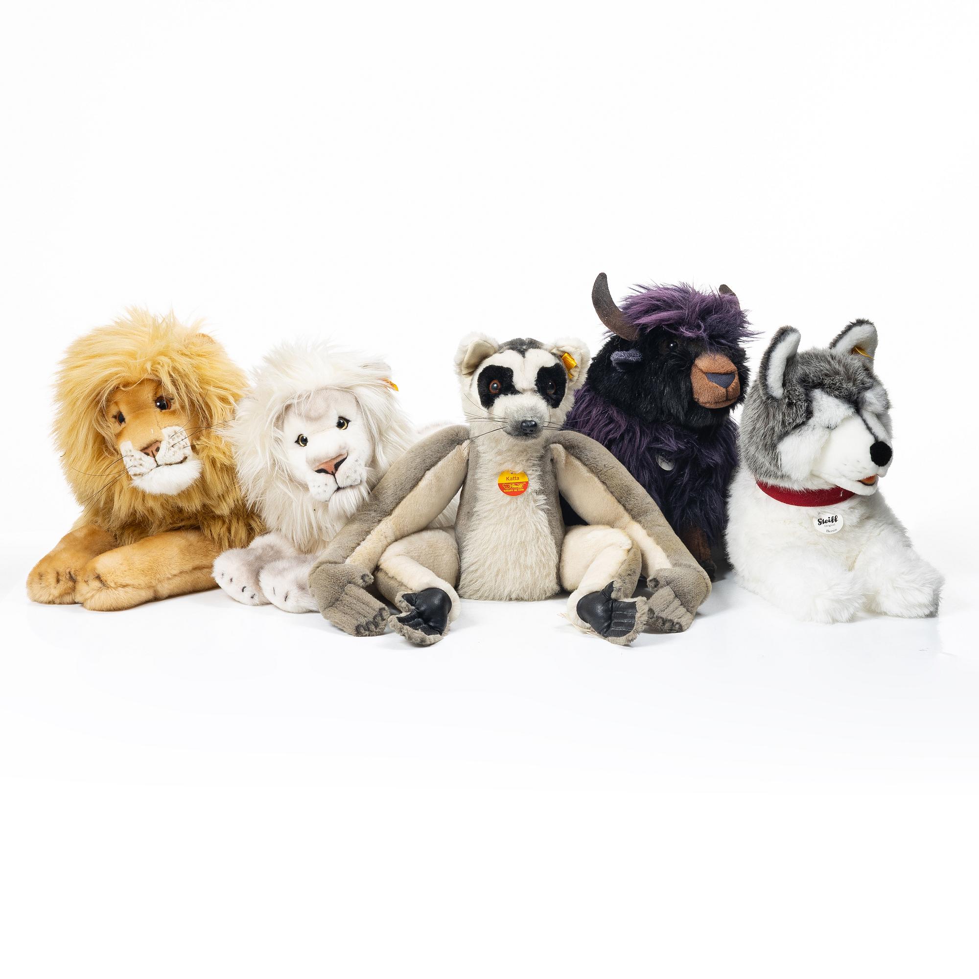 Steiff, toy animals, 5 pieces, 2000s.