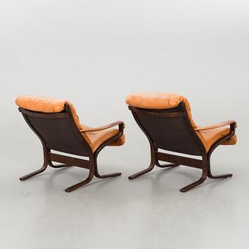 A pair of armchairs, Ingmar Relling, "Siesta" Westnofa Norway, late 20th century,