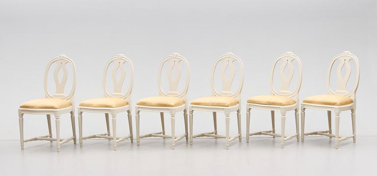 STOLAR, 6 st, gustaviansk stil, 1900-talets andra hälft.