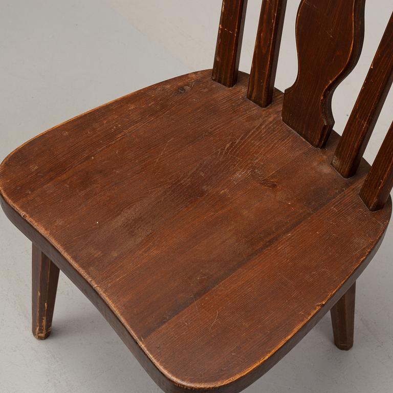 A set of four pine chairs, 1930's-40's.