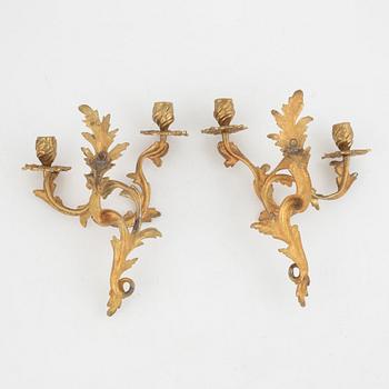 A pair of Rococo Style Two-Branch Appliqués, circa 1900.