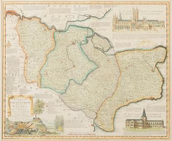 A MAP, "An accurate map of the county of Kent", England 18th century.