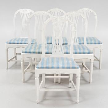A set of six similar Gustavian chairs, early 19th Century.