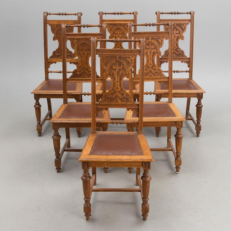 A set of six late 19th century chairs.