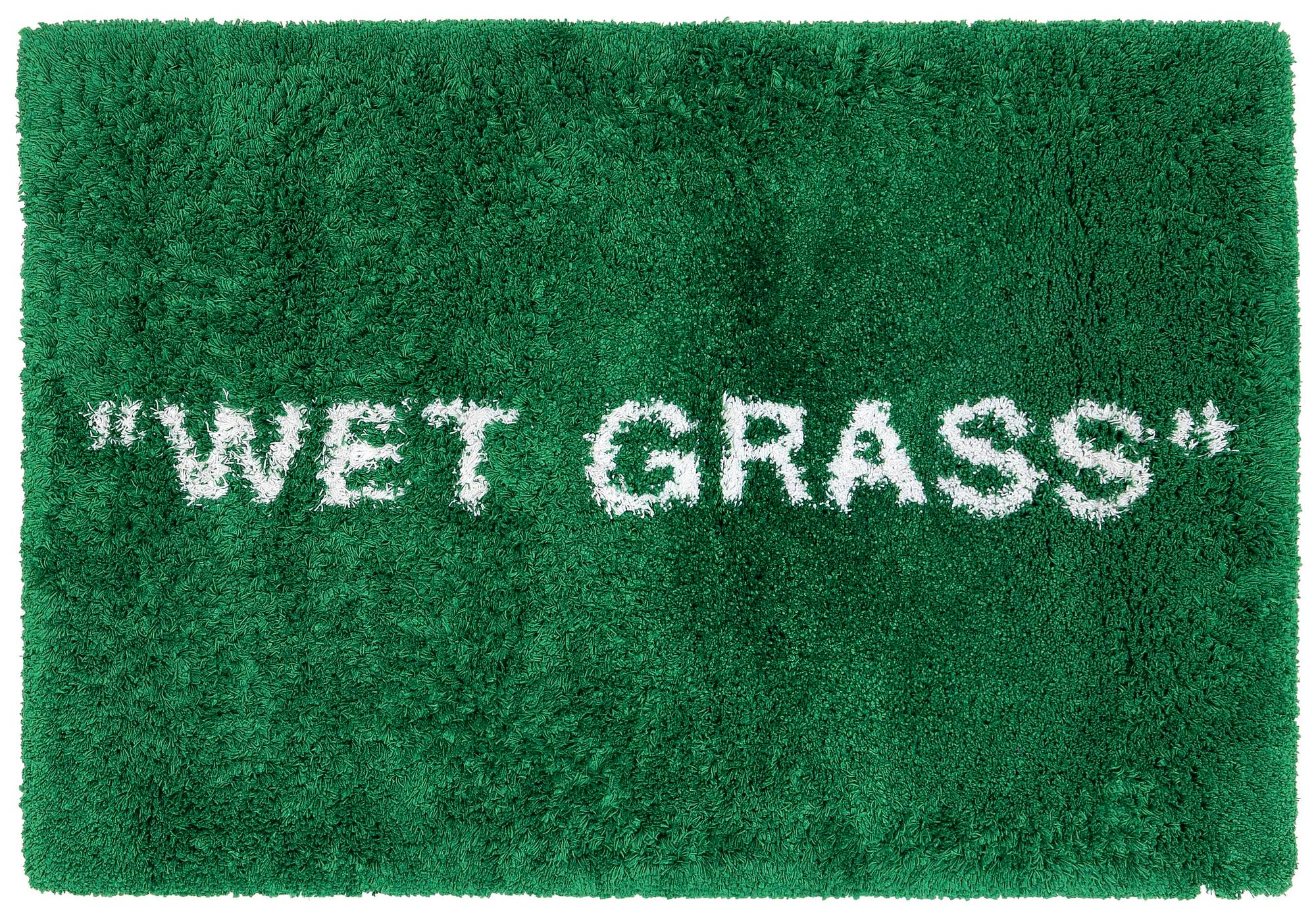 Virgil Abloh, matta, "Wet Grass", Ikea, ca 195 x 133 cm.
