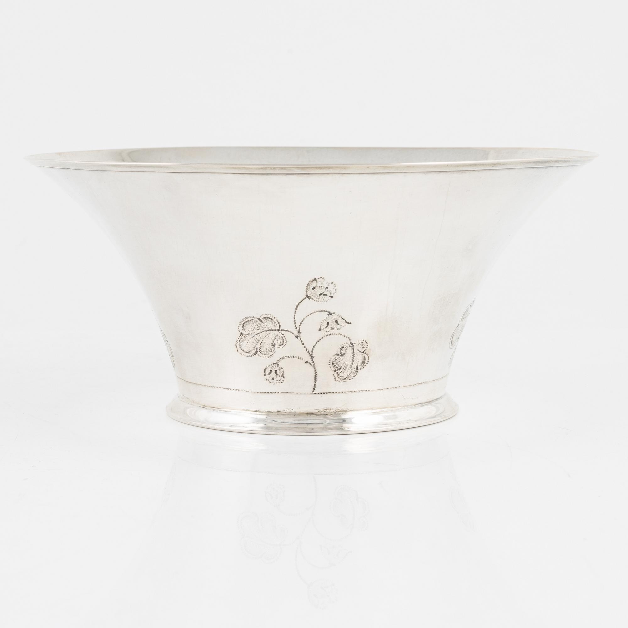 K Anderson, skål, silver, Swedish Grace, Stockholm 1928.