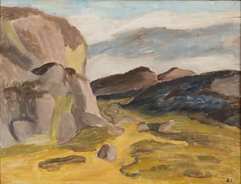Birger Simonsson, oil on panel, signed BS, dated 1917 verso.