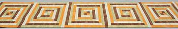 Barbro Nilsson, matto, a runner, "Ostia orange", flat weave, ca 306-307 x 99-100 cm, signed AB MMF BN.