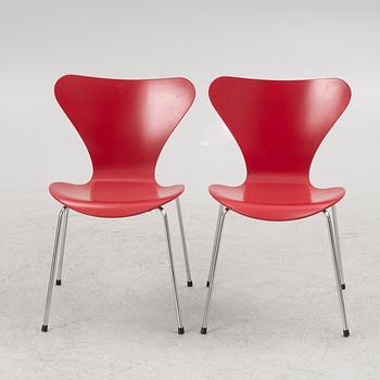 Arne Jacobsen, chairs, 6 pcs, "The Seven", Fritz Hansen, Denmark.