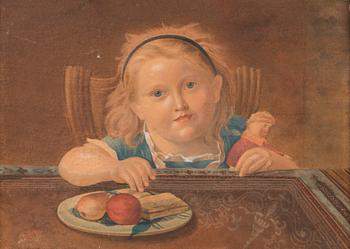JOHANN BAPTIST REITER, TYTTÖ RUOKAPÖYDÄN ÄÄRESSÄ.