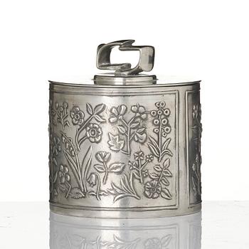 Estrid Ericson, & Firma Svenskt Tenn, a lidded pewter jar, Stockholm, 1975.