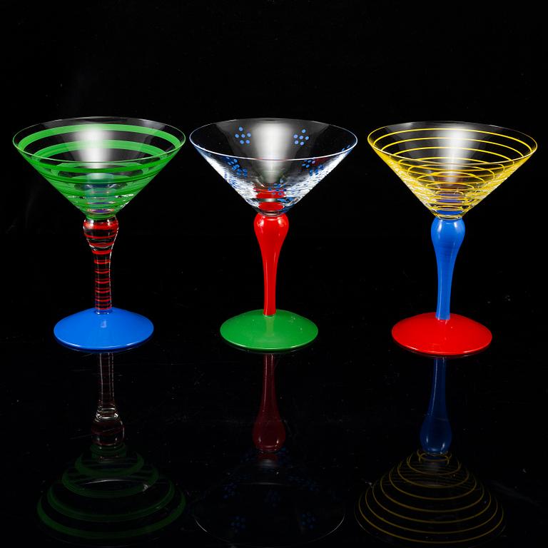 ANNE NILSSON, cocktail/martiniglas, 6 st, glas, "Clown", Orrefors.