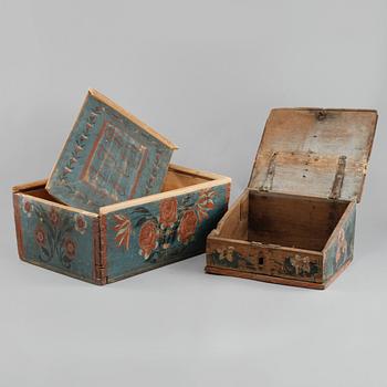 SKRIN, 2 st, allmoge, 1700/1800-tal.