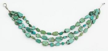 Vivianna Torun Bülow-Hübe, a necklace, silver and turquoise, excecuted in her own studio, 1950's/60's.