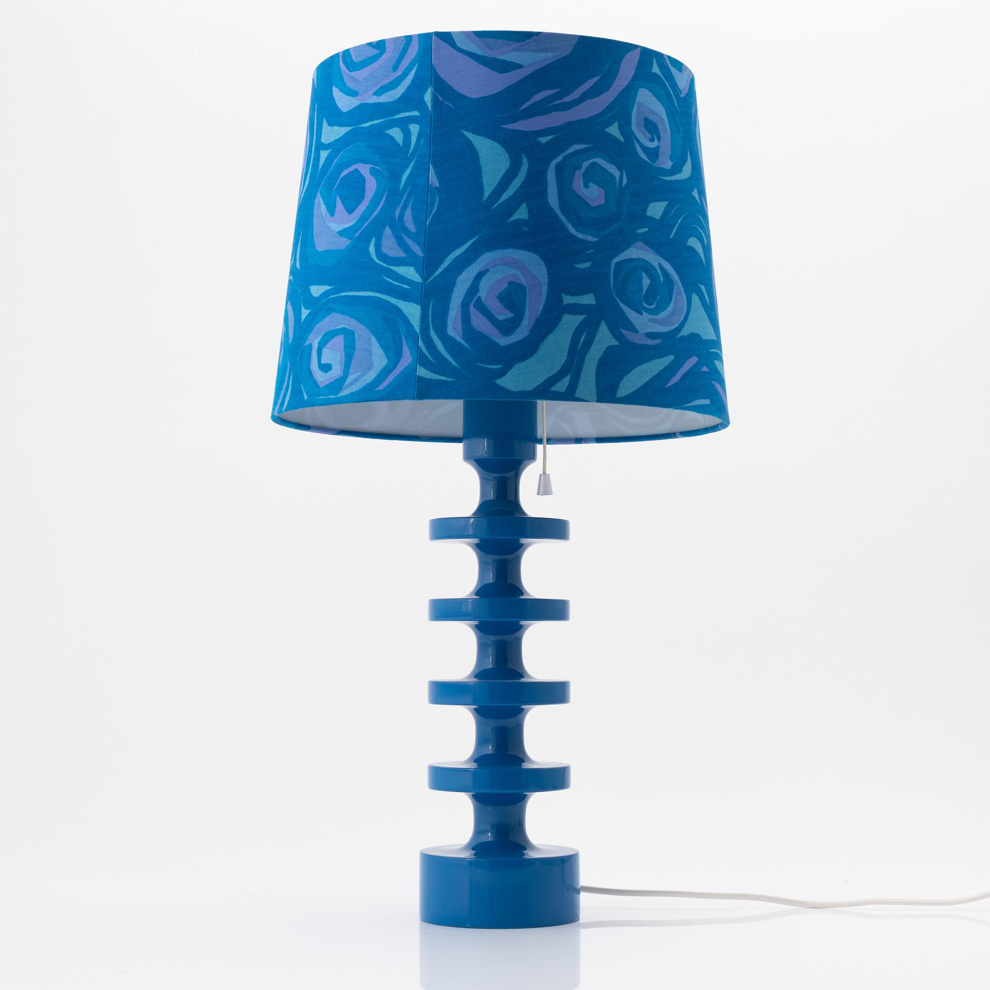 Uno & Östen Kristiansson, a blue 'Flens' table light, Luxus, Vittsjö.