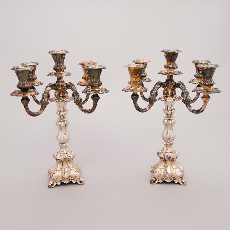 A PAIR OF CANDELABRAS silver, Kultakeskus, Hämeenlinna 1967.